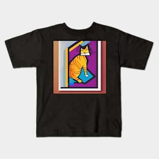 Cat art modern Kids T-Shirt